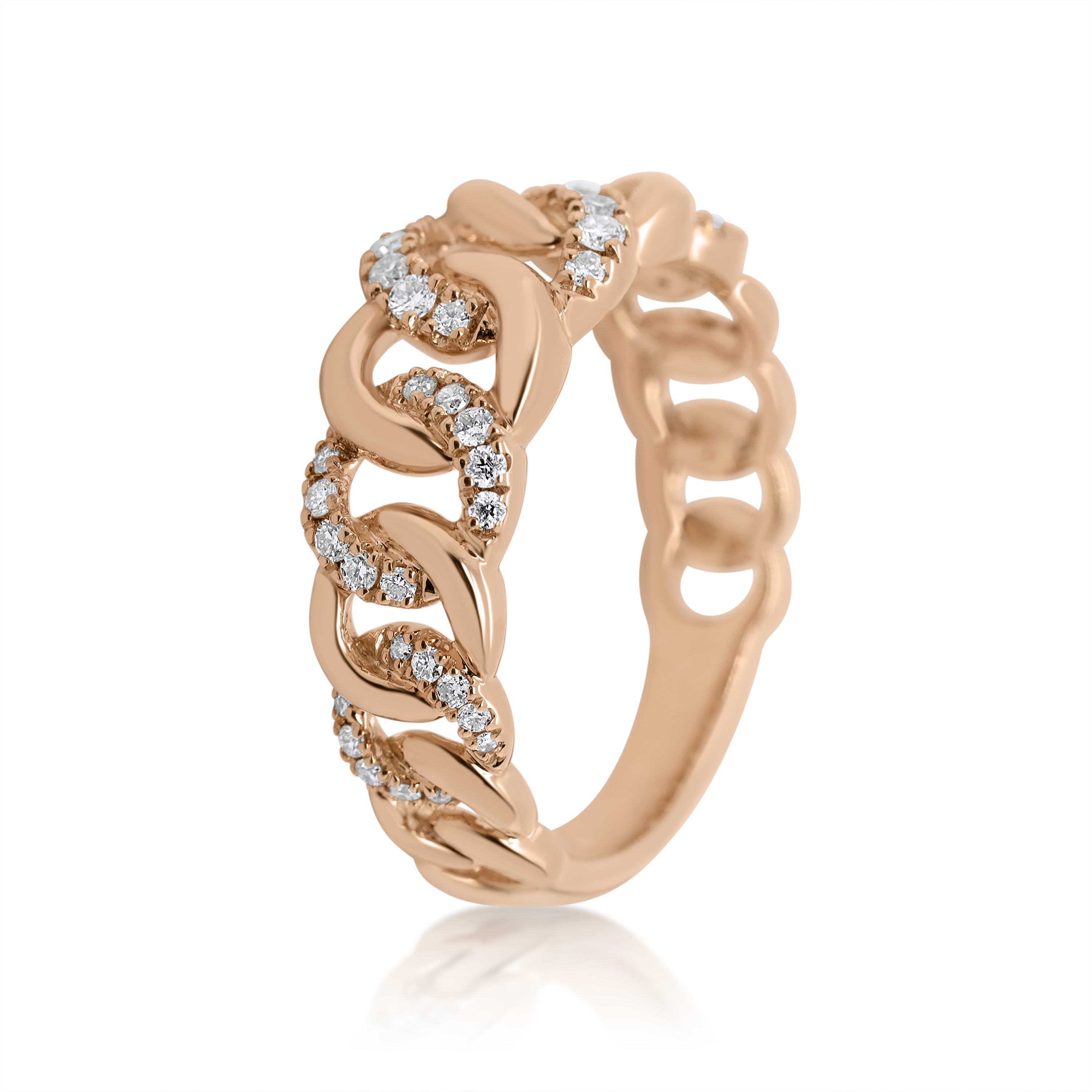 Diamond Cuban Ring 0.33 ct. 14K Rose Gold